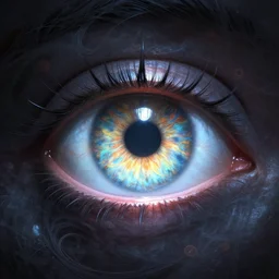 mysterious giant eye, intricate, abstract, wlop, artgerm, greg rutkowski, artstation, octane render, glow