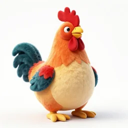 a rooster stuffed animal, fat, fat belly, vivid colors, 8 k, hd