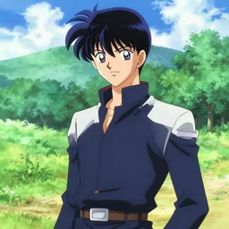 a portrait of a character in a scenic environment by Inoue Takehiko