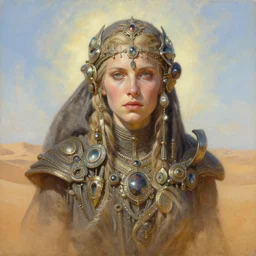 portrait oil painting, perfect expression, subconscious connects, purified consciousness, devin nunes, dune, fantasy character portrait, ultra realistic, wide angle, intricate details, mass effect, artifacts, luminous skies, highly detailed, michael cheval, peter mohrbacher, boris vallejo, jessica rossier, oil painting, highly detailed, cinematic lighting, unreal, natural tpose