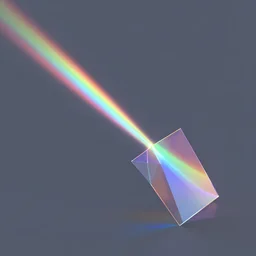 a beam of light going through a prism and coming out as a rainbow, refracting, physics, octane render, unreal engine