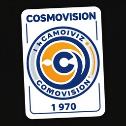 cosmovision logo design, trading card 1 9 7 0