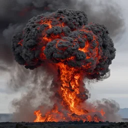 pyroclastic cloud made of demons,
