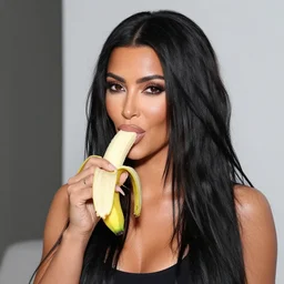 Kim Kardashian eating a banana