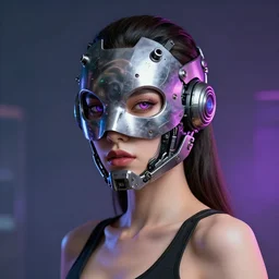 sexy beautiful woman head made of mech mask rendered in unreal engine, cyberpunk, rave, scifi, scretch by gnomon, by ilya kuvshinov, trending on pixiv fanbox