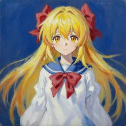 cirno from touhou, by ross tran, oil on canvas