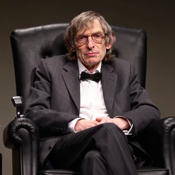 stephen hawking sitting on professor x chair