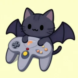 nintendo 64 screenshot of a cute cross between a cat and a bat, cute