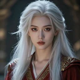 beautiful girl portrait Lucifer in the background, character concept style trending on artstation concept art detailed octane render cinematic photo-realistic 8k high detailed