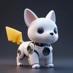 high quality 3 d render very cute cyborg dog! incorporated speakers!, cyberpunk highly detailed, unreal engine cinematic smooth, in the style of blade runner & detective pikachu, hannah yata charlie immer, moody light, low angle, uhd 8 k, sharp focus