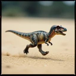 kodak portra 4 0 0, 5 0 mm leica summicron f 1. 2, award winning photo of a tiny dinosaur running fast on sand, fast shutter speed, motion blur, tiny gaussian blur, highly detailed, highly intricate, depth of field, low contrast, wide aperture, action photography