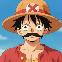 [ luffy with mustache ] ( by george morikawa )