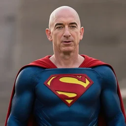 film still of Jeff Bezos as Lex Luther in the new Superman movie