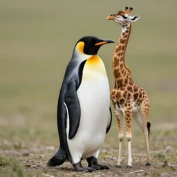 a real photograph, full body shot, a hybrid mix between a penguin body, a giraffe neck, hyper detailed, photomanipulation, photoshop, unreal