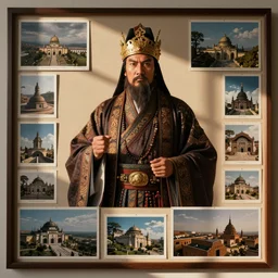 Image-filled evidence board for the Genghis Khan is alive in the Philippines conspiracy