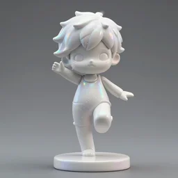 James Jean isolated cheerful tomboy vinyl figure, enticing figure photography, dynamic pose, artistic and delicate form, holographic undertones, glitter accents on figure, anime stylized, accurate proportions, high detail, ethereal lighting - H 640