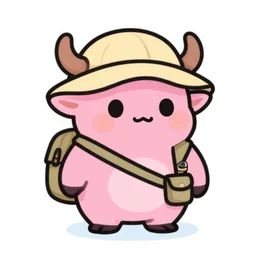 A outline illustration of a cute pink Kobold as a world explorer, digital art, vector art, Trending on ArtStation