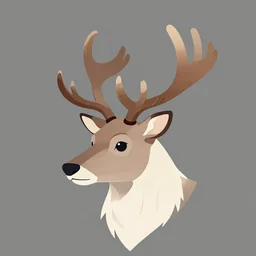 reindeer fursona with exquisite antlers in profile view. clean cel shaded vector art. minimalist illustration art by lois van baarle, artgerm, helen huang, by makoto shinkai and ilya kuvshinov, rossdraws