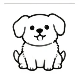 funny dog illustration, coloring page, simplified black line art on white background, black and white, behance, devianart, artstation, dribble, creary, ello, cgsociety, drawcrowd, pixiv, concept art world, our art corner, newgrounds, doodle addicts, penup