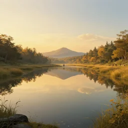 symmetry!! surreal landscape of a dream, lucid dream, people, very detailed, serene, peaceful, golden hour, perfect lighting, perfect composition, digital art, illustration, jacques - laurent agasse, tim white, 4 k