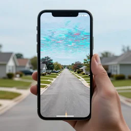 a liminal middle class American suburb, glitch in the matrix, taken on an iPhone, blurry, clean, empty, high resolution, 4k, 8k, depth of field