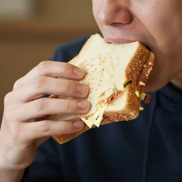 a sandwich eating a person