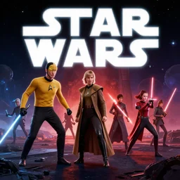 Space Battle between Star Trek and Star Wars, 4k, 8k, unreal engine, trending on artstation
