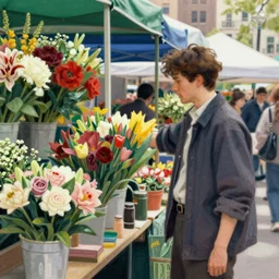 new york city, flowers market, farmers market, john singer sargent, anime, trending on artstation, intricate