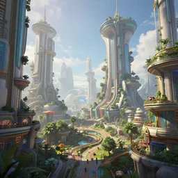 inside a solarpunk utopian city, highly detailed, 4k, HDR, award-winning, artstation, octane render