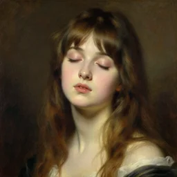 a detailed dior portrait of am pretty anime girl, eyes closed, uplight, painting by gaston bussiere, craig mullins, j. c. leyendecker