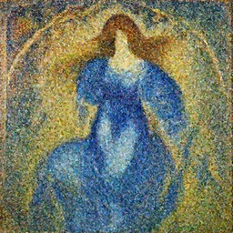 A woman wearing blue clothes, fantasy, painting by greg rutkowski and alphonse mucha