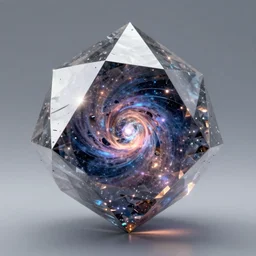crystalline tetrahedron containing the universe within, realisting, trending on artstation, concept art