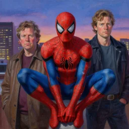 a highly detailed painterly painting of twilight!!!!!!!! peter parker, by james gurney, greg rutkowski, by craig mullins, ( ( ( ( ( spiderman