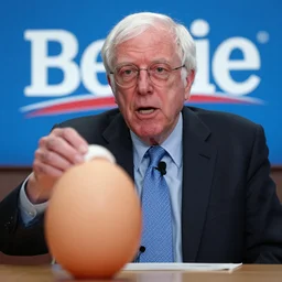 bernie sanders fighting an egg