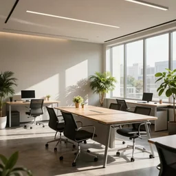 professional quality stock photography of a beautifully designed open office