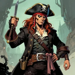 pirate vector comic book art, fantasy, highly detailed, art by greg rutkowski