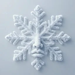 surreal photography snowflake coalescing into a face