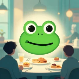pepe the frog face icon stylized minimalist breakfast at tiffany's, loftis, cory behance hd by jesper ejsing, by rhads, makoto shinkai and lois van baarle, ilya kuvshinov, rossdraws global illumination
