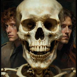 skeleton with eyes, cinematic shot, 8 k, art by artgerm and greg rutkowski and alphonse mucha