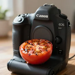 photo of grilled [ tomato ] taken with canon eos - 1 d x mark iii, bokeh, sunlight, studio 4 k