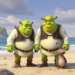 shrek and donkey storming the beachfront on d day