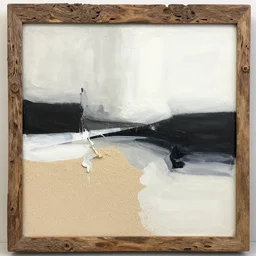 abstract oil painting mixed with sand in old carved wood with black and white ink splatters ( ( ( ( ( ( ( informalism ) ) ) ) ) / complementary color scheme, daguerreotype, glitch art, great volume and textures with very strong brush strokes, highly detailed, intrincate, / octane, lumen unreal 5