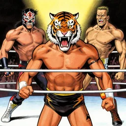 lucha libre, screaming tiger mask, by casey weldon, by todd schorr, by paul ranson, by moebius