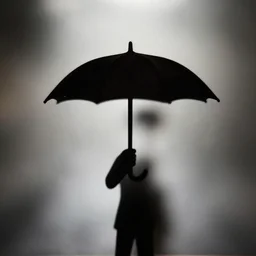 a dark silhouette holding a umbrella 3 5 mm