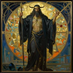 an art deco painting of Charon the ferryman of Hades, by Rolf Armstrong, dramatic lighting, high contrast colors, empyrean, panoramic view, as trending on Artstation, highly detailed,