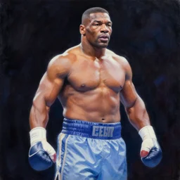 mike tyson, ethereal, painting by karol bak