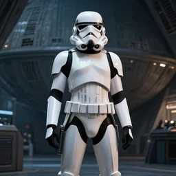! female! stormtrooper! supermodel! posing in front of deathstar interior, wearing shiny stormtrooper armor, elegant, cinematic, featured on artstation, artwork by artgerm, wlop, frank frazatta
