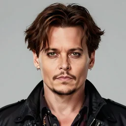 Johnny Depp, in JoJo\'s Bizarre Adventure, highly detailed mugshot illustration by Hiroshi Yoshida