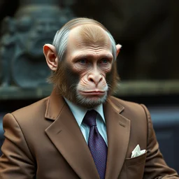 putin wearing monkey suit, real life, photograph, realistic, 8 k