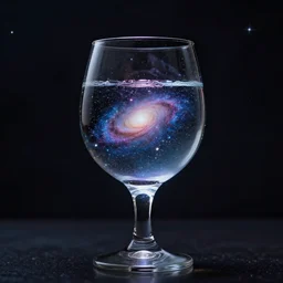 Galaxy inside A glass 🥃 , water is made of stardust, 🌌,